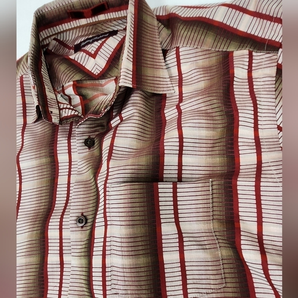 Tommy Bahama 100% Silk Button Down Pocket Dress Shirt - Picture 2 of 4
